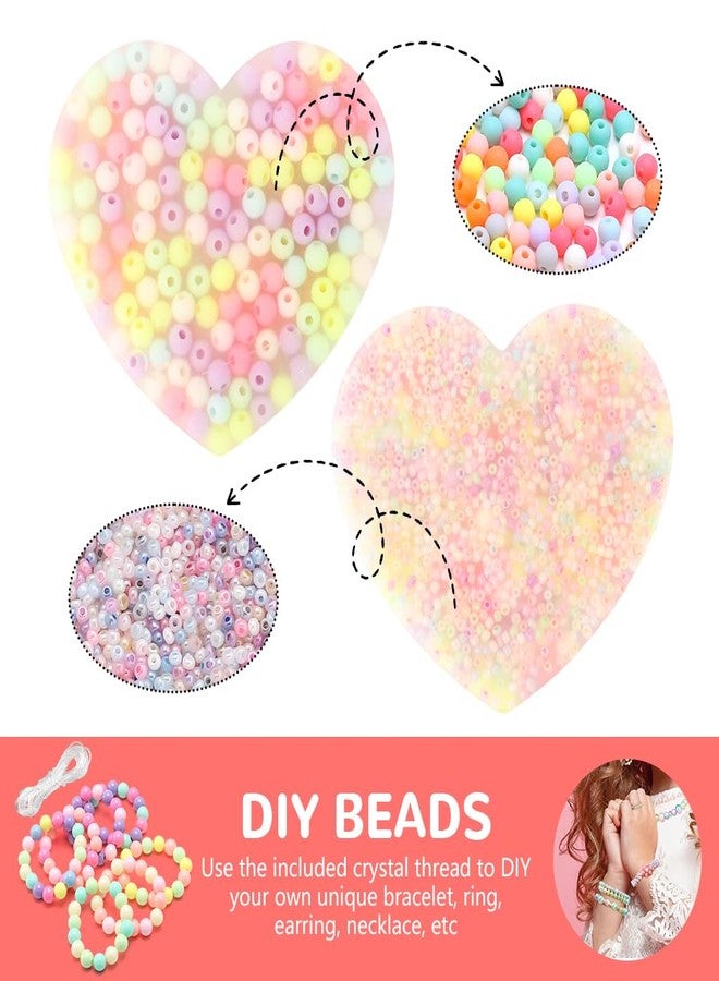 PATPAT® DIY Colorful Beads Seed Beads Kit DIY Beads for Bracelet Making, Double-Sided Soft Silicone Heart-Shaped Storage Box with Crystal Line, Ideal for Jewelry Making, Stress Relief Toys Adults - Image 5